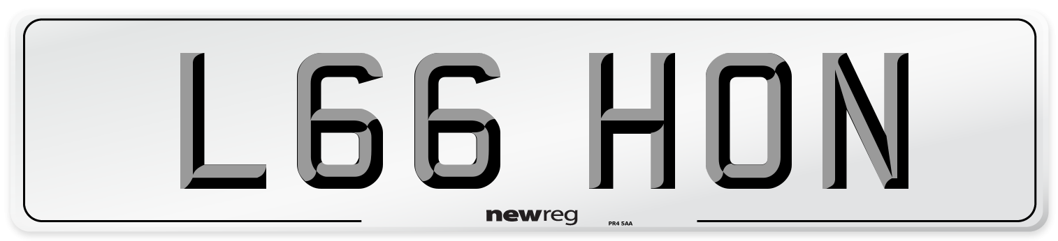 L66 HON Number Plate from New Reg